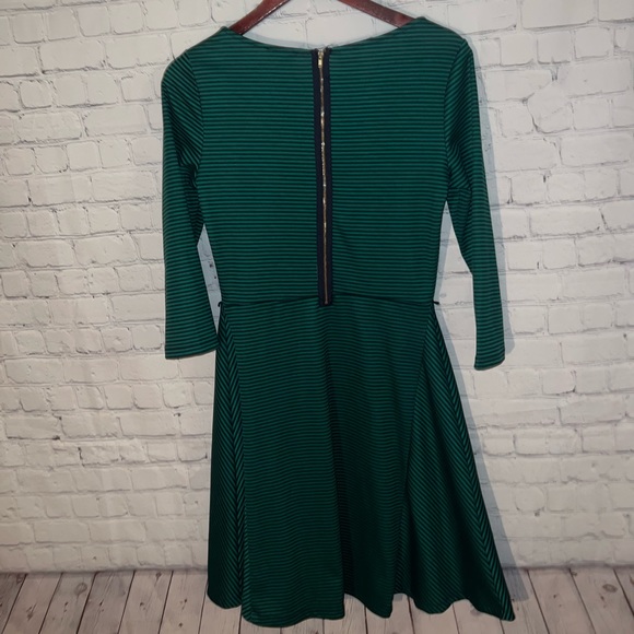 the limited green & black striped long sleeve dress size S - Picture 9 of 11